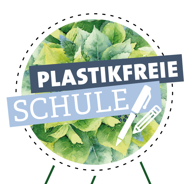 GMS Drohnenaufnahme Moderne Schulgebäude mit grünen Flächen und Parkplätzen in einer Wohngegend.